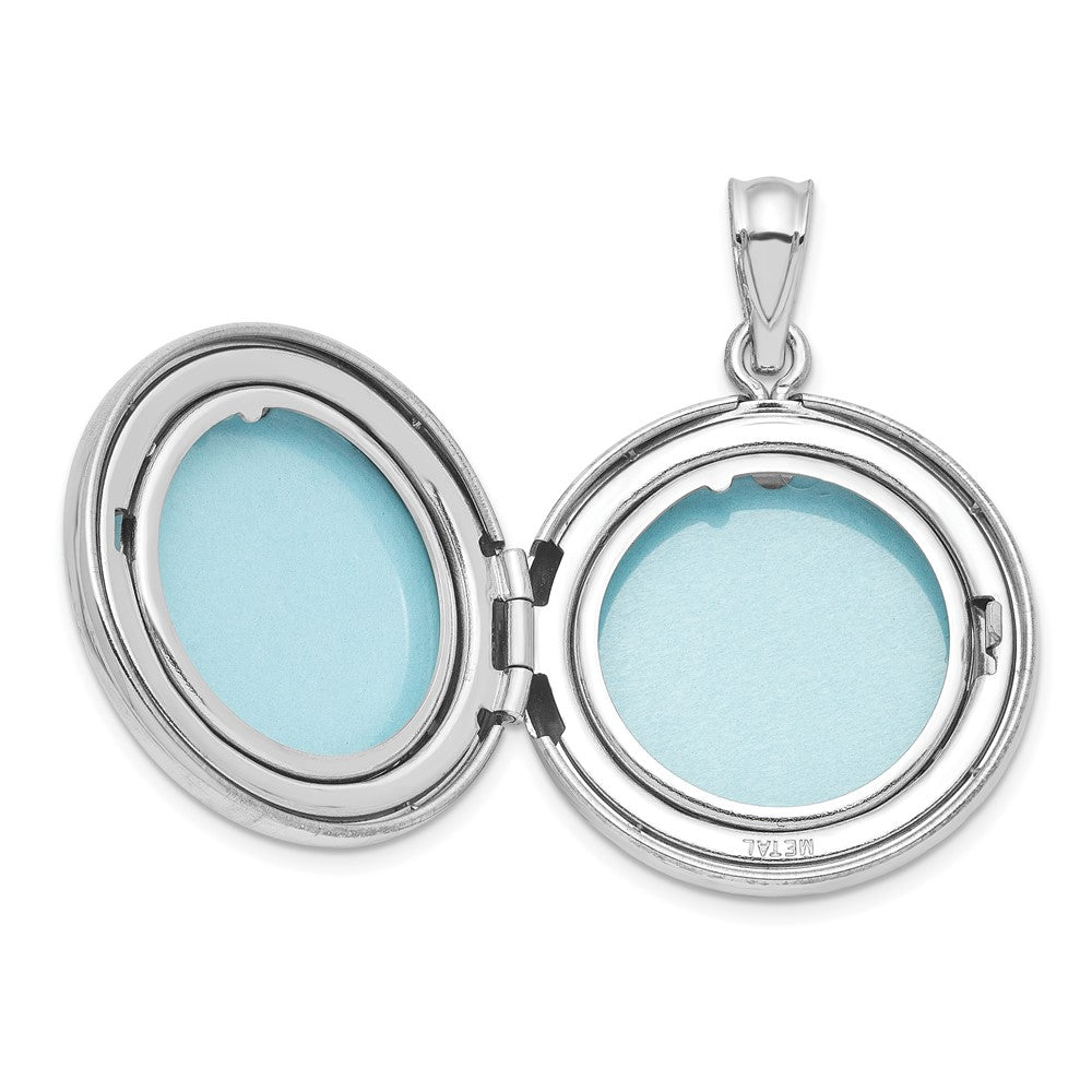 Sterling Silver Rhodium-Plated Celtic Knots 20mm Round Locket