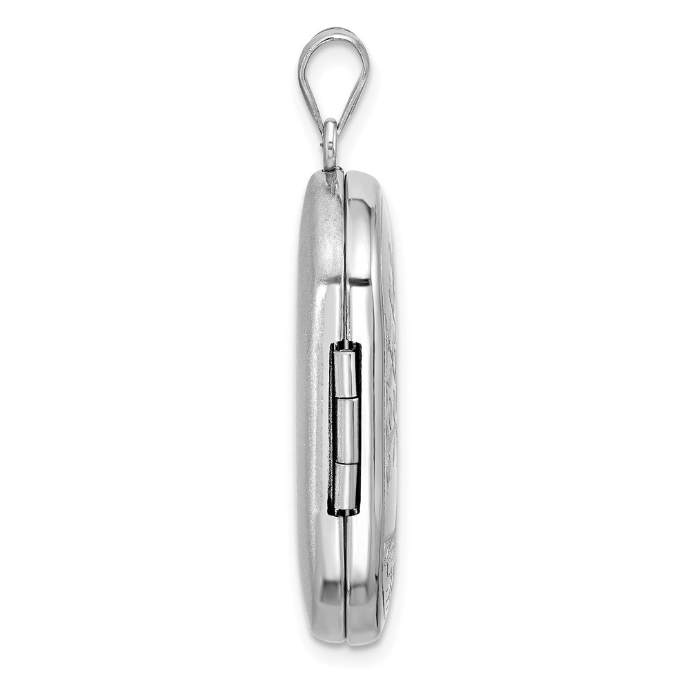 Sterling Silver Rhodium-Plated Tree of Life 30x19mm Rectangle Locket
