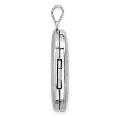 Sterling Silver Rhodium-Plated Tree of Life 30x19mm Rectangle Locket