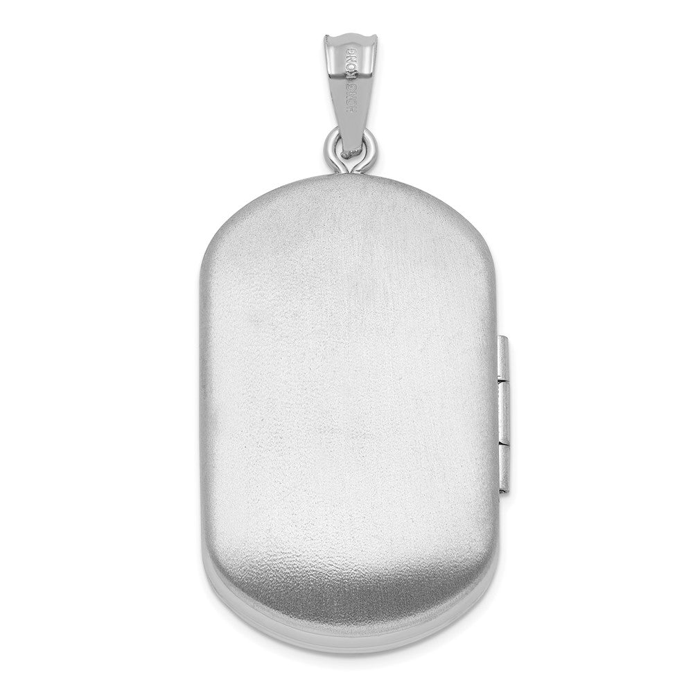 Sterling Silver Rhodium-Plated Tree of Life 30x19mm Rectangle Locket