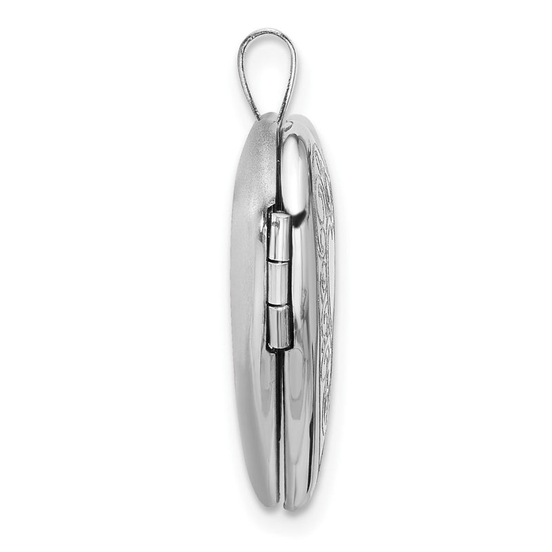Sterling Silver Rhodium Plated Heart 20mm and 12mm Locket/pendant Set