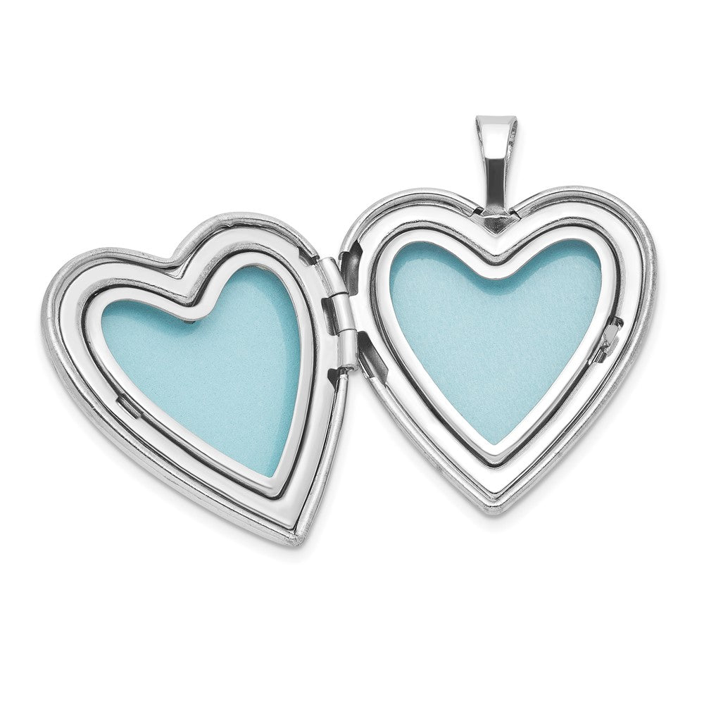Sterling Silver Rhodium Plated I Love You... 20mm/12mm Locket/pendant Set