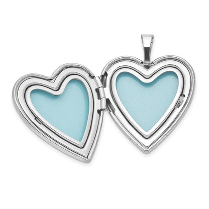 Sterling Silver Rhodium Plated I Love You... 20mm/12mm Locket/pendant Set