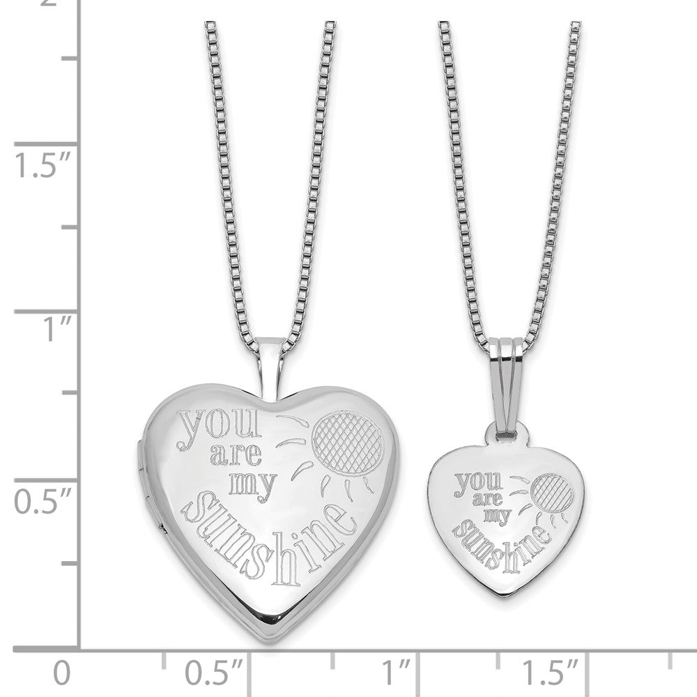 Sterling Silver Rhodium Plated You Are My... 20mm/12mm Locket/pendant Set