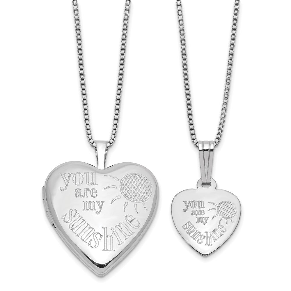 Sterling Silver Rhodium Plated You Are My... 20mm/12mm Locket/pendant Set