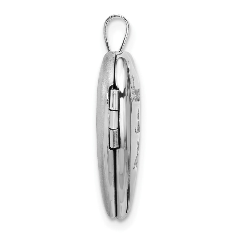 Sterling Silver Rhodium Plated Forever 20mm/12mm Locket/pendant Set