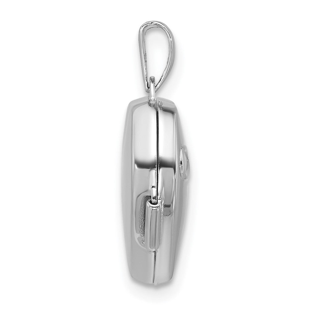 Sterling Silver Rhodium-Plated Diamond Infinity 15mm Heart Locket