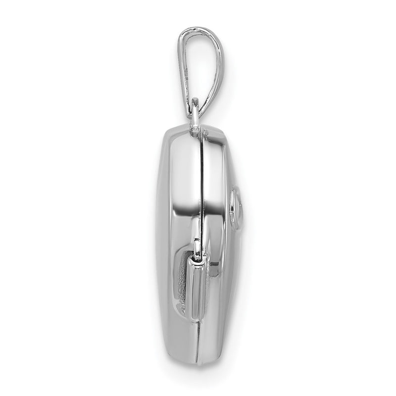 Sterling Silver Rhodium-Plated Diamond Infinity 15mm Heart Locket