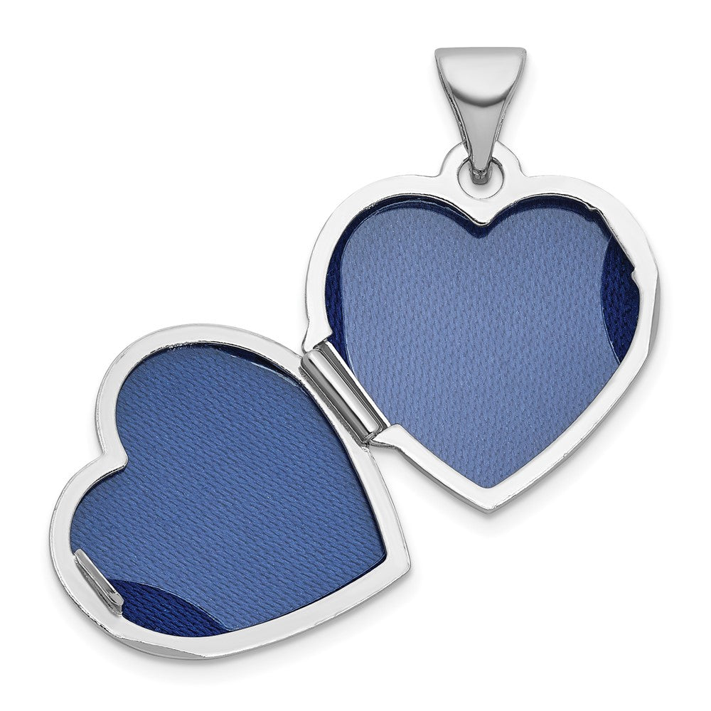Sterling Silver Rhodium-Plated Diamond Infinity 15mm Heart Locket
