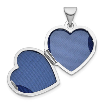 Sterling Silver Rhodium-Plated Diamond Infinity 15mm Heart Locket