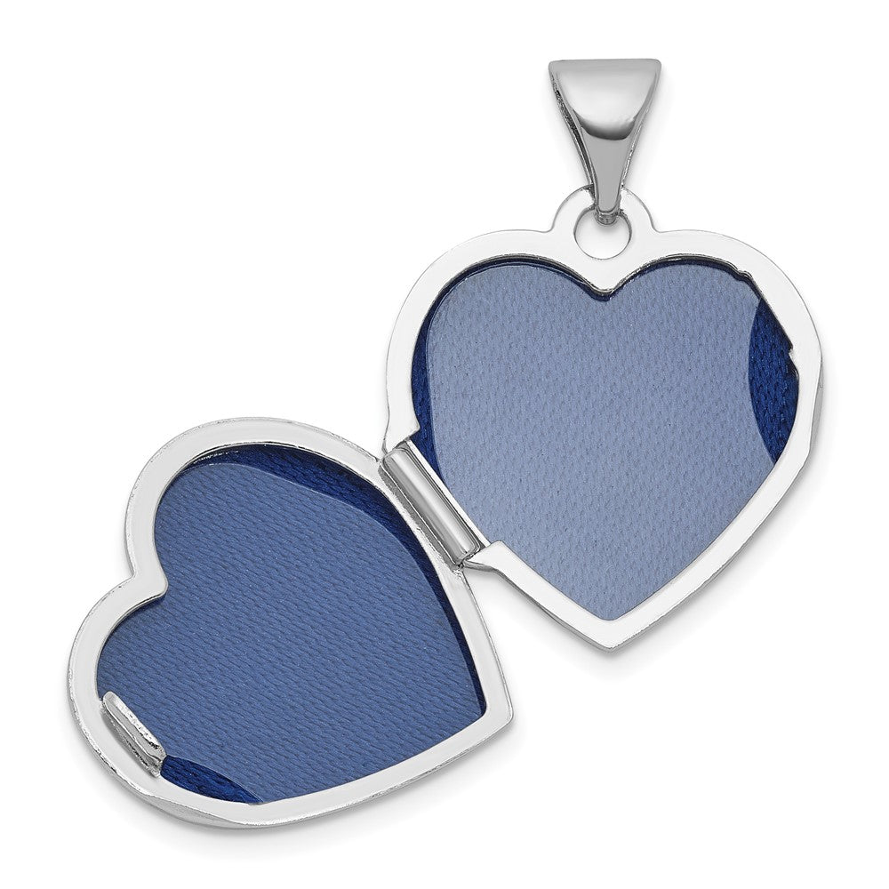 Sterling Silver Rhodium Plated My Love My Life My Forever 15mm Heart Locket