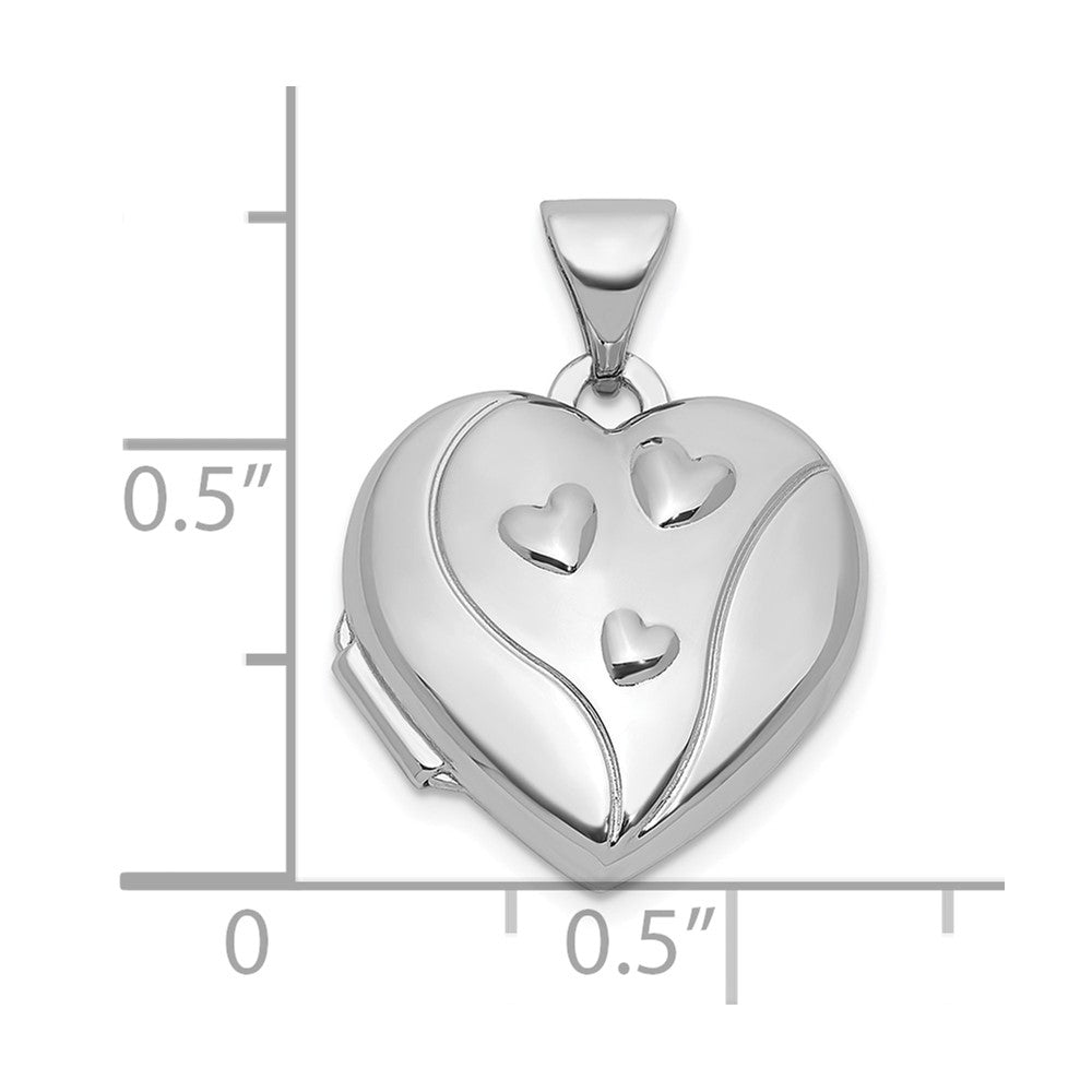 Sterling Silver Rhodium Plated My Love My Life My Forever 15mm Heart Locket