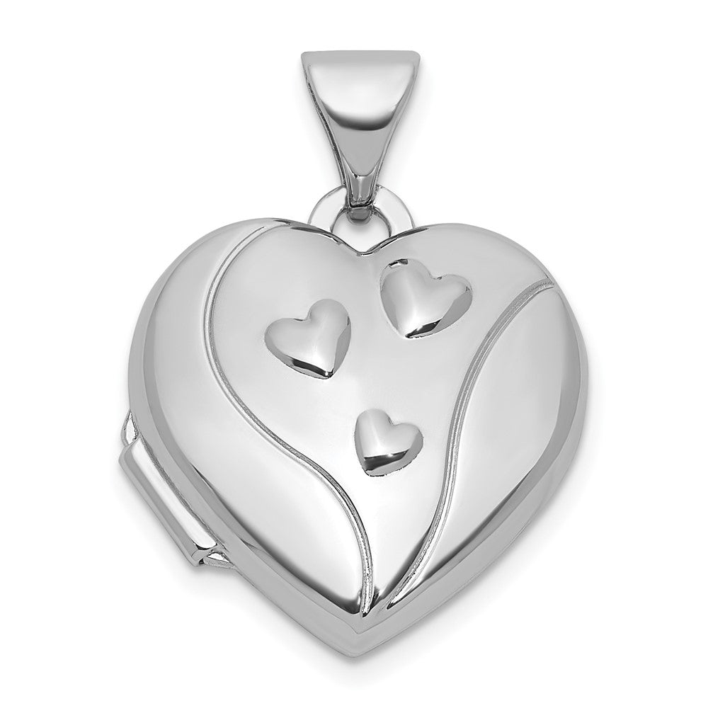 Sterling Silver Rhodium Plated My Love My Life My Forever 15mm Heart Locket