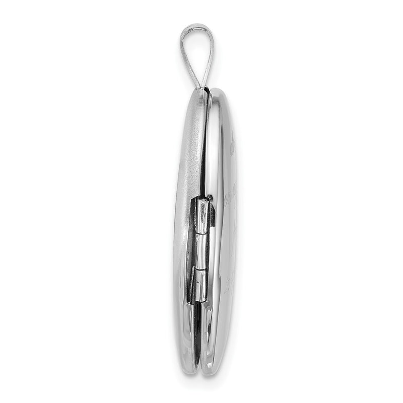 Sterling Silver Rh-Pl Brushed and Polished Always on My Mind... 26mm Oval Locket