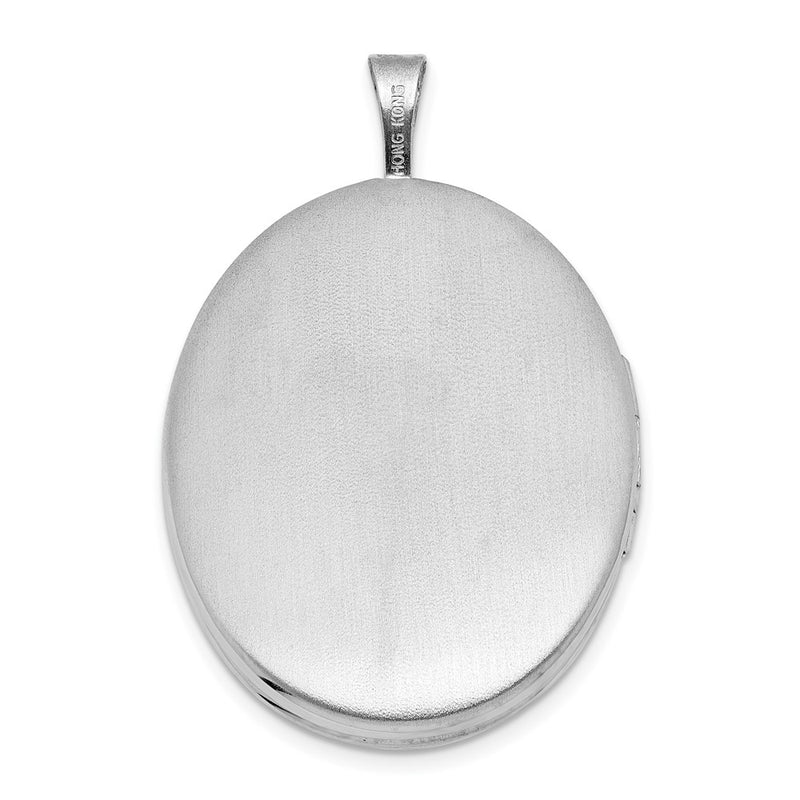 Sterling Silver Rh-Pl Brushed and Polished Always on My Mind... 26mm Oval Locket