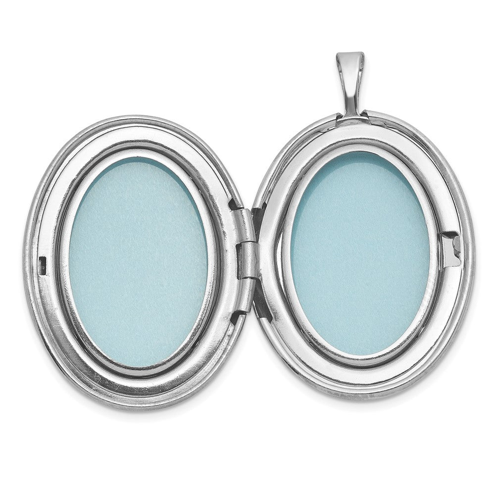 Sterling Silver Rh-Pl Brushed and Polished Always on My Mind... 26mm Oval Locket