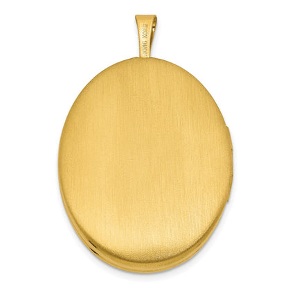 Sterling Silver Gold-Plated Brushed and Polished Dolphin 20mm Oval Locket
