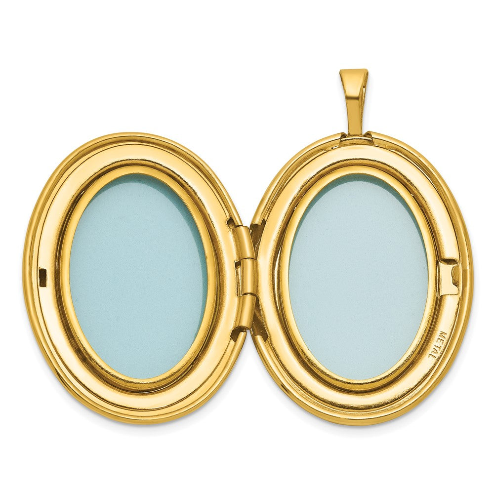 Sterling Silver Gold-Plated Brushed and Polished Dolphin 20mm Oval Locket