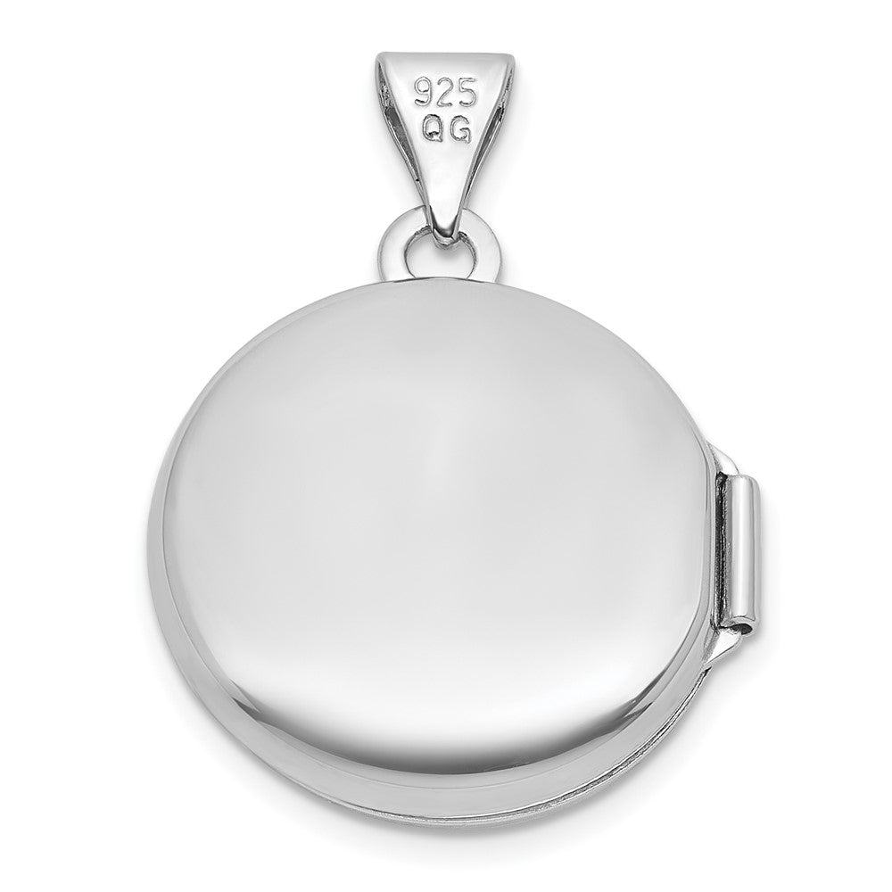 Sterling Silver Rhodium-Plated Polished 16mm Celtic Round Locket