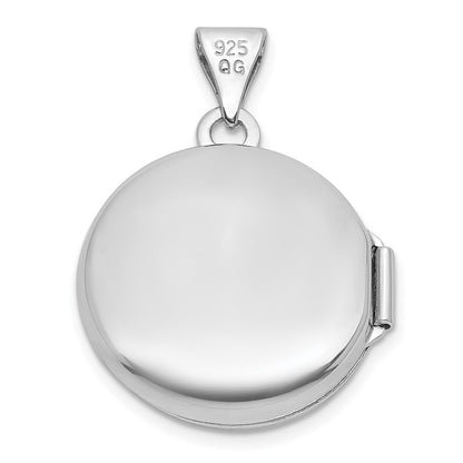 Sterling Silver Rhodium-Plated Polished 16mm Celtic Round Locket