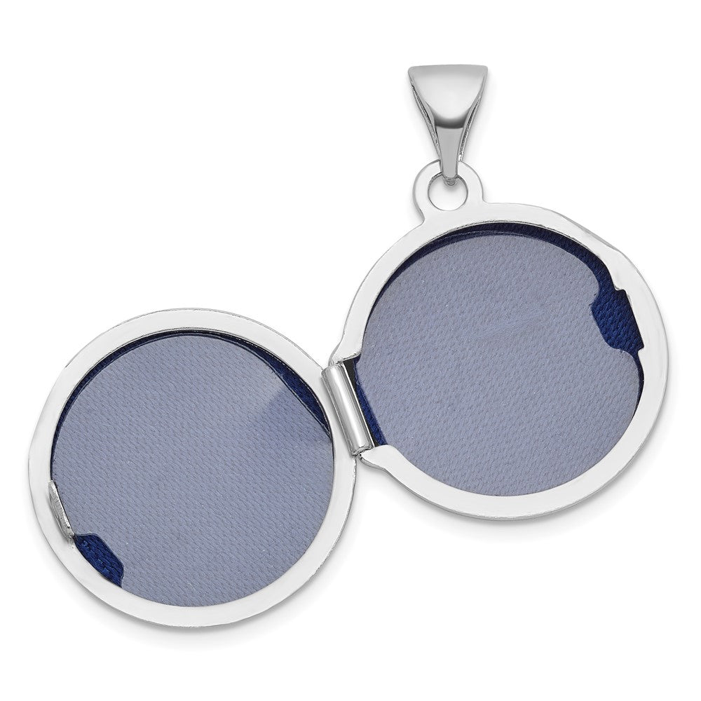 Sterling Silver Rhodium-Plated Polished 16mm Celtic Round Locket