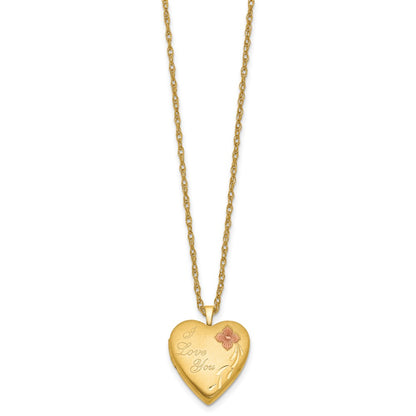 Gold Filled 14/20 1/20 20mm Enameled I Love You Heart Locket Necklace
