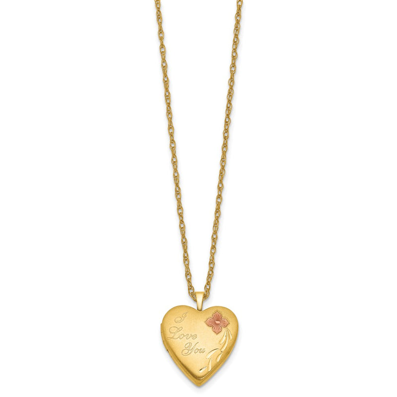 Gold Filled 14/20 1/20 20mm Enameled I Love You Heart Locket Necklace
