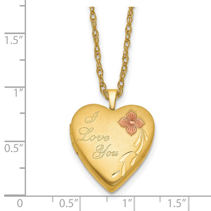Gold Filled 14/20 1/20 20mm Enameled I Love You Heart Locket Necklace