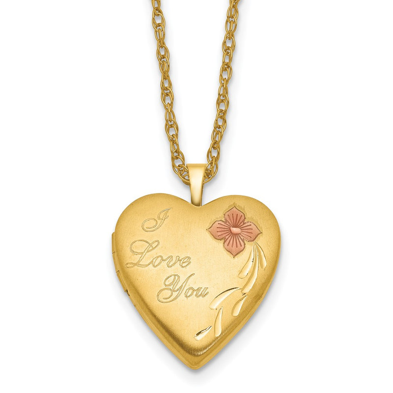 Gold Filled 14/20 1/20 20mm Enameled I Love You Heart Locket Necklace