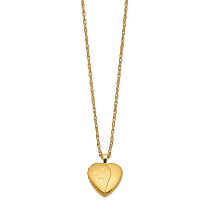 Gold Filled 14/20 1/20 16mm Satin And Polished Heart Locket Necklace