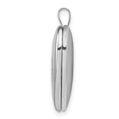 Sterling Silver Rhodium-Plated 20mm Hands Heart Locket