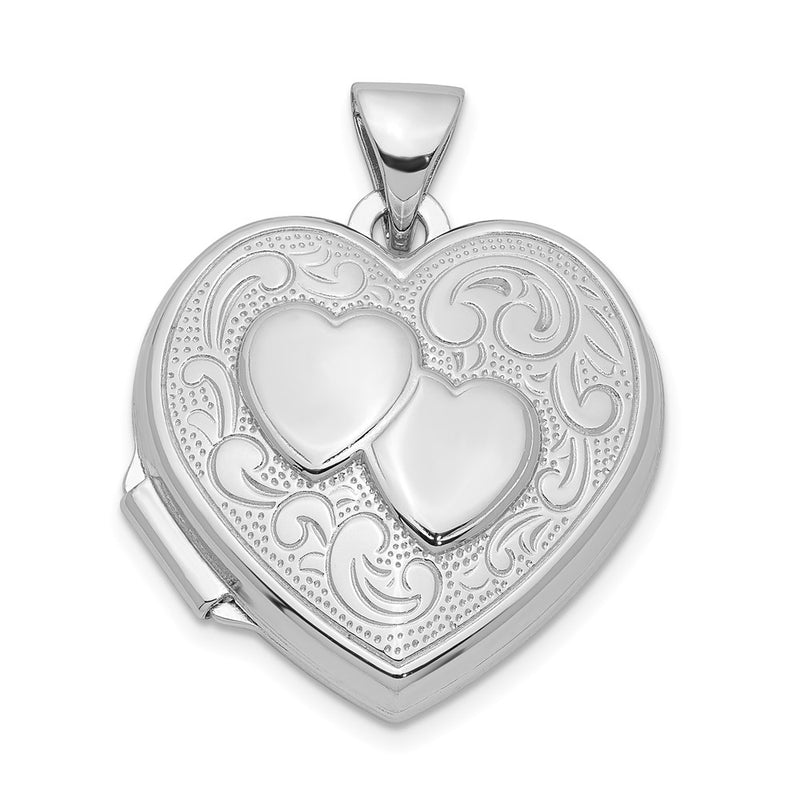Sterling Silver Rhodium-Plated Heart Locket