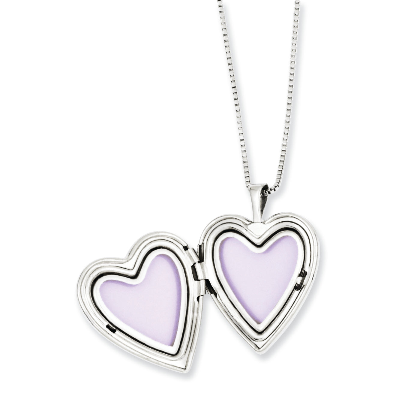 Sterling Silver Rhodium-Plated Polished Swirl Design Mother/Daughter Locket/Pendant Necklace Set