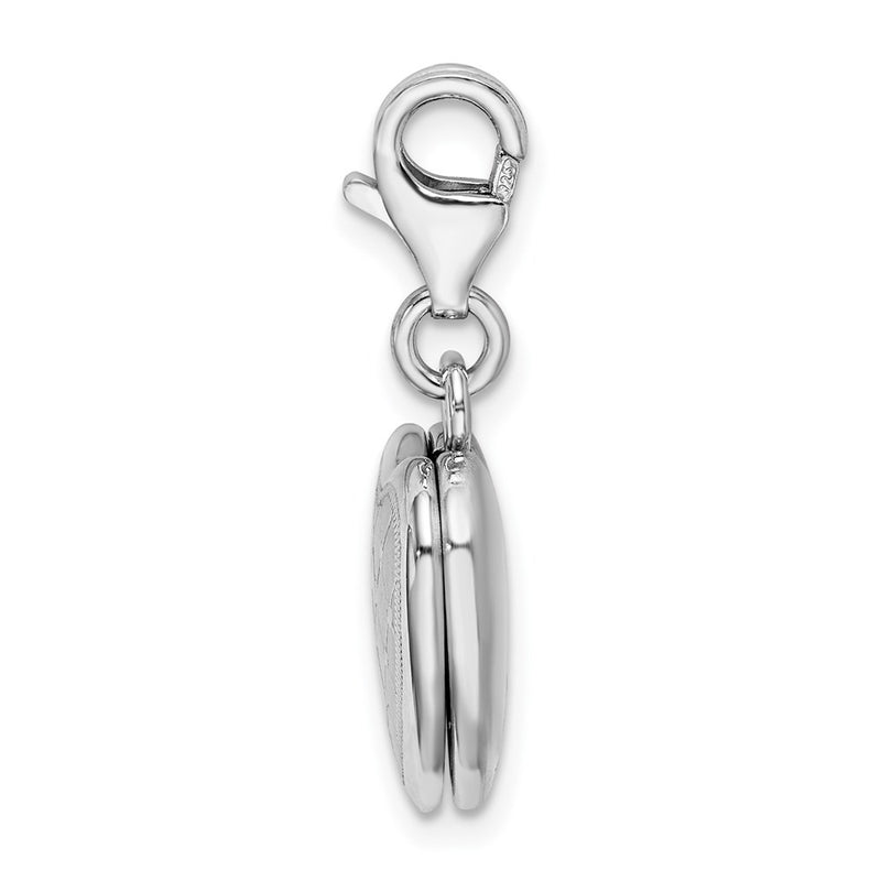 Sterling Silver Gold-Plated Patterned Lobster Clasp 12mm Heart Locket