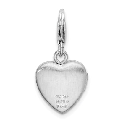 Sterling Silver Gold-Plated Patterned Lobster Clasp 12mm Heart Locket