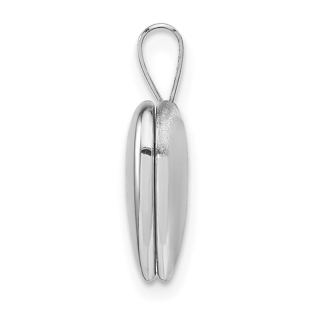 Sterling Silver Rhodium-Plated Polished 12mm Heart Locket