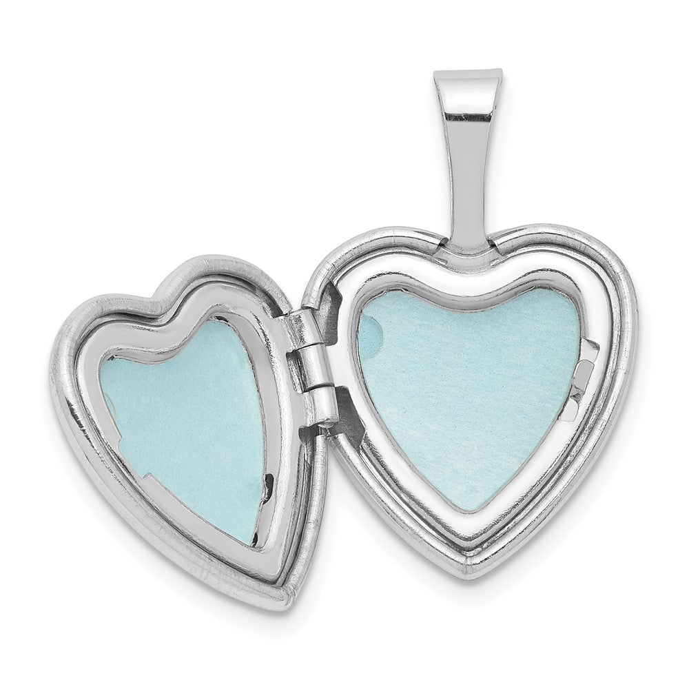 Sterling Silver Rhodium-Plated Polished 12mm Heart Locket