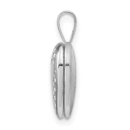 Sterling Silver Rhodium-Plated Twisted Border 12mm Heart Locket