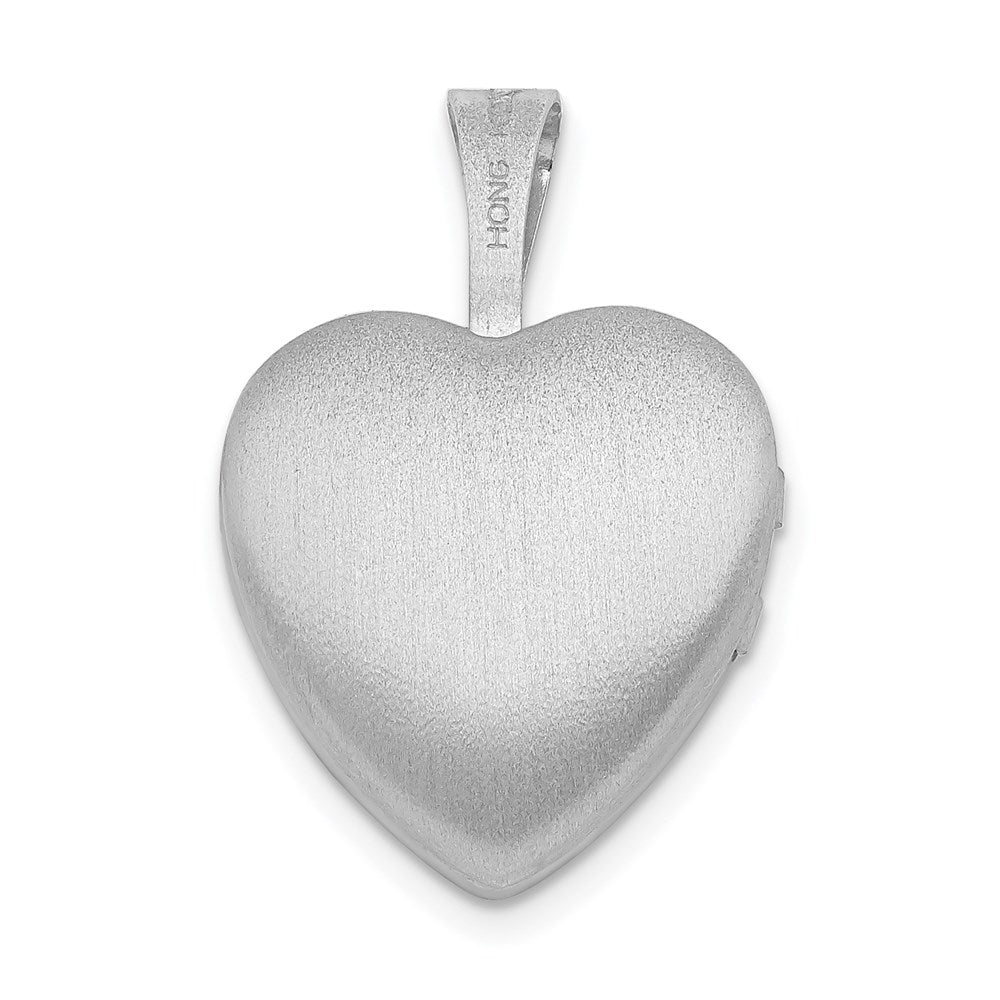 Sterling Silver Rhodium & Gold-Plated Diamond Angel 12mm Heart Locket