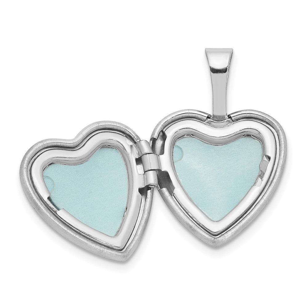 Sterling Silver Rhodium & Gold-Plated Diamond Angel 12mm Heart Locket