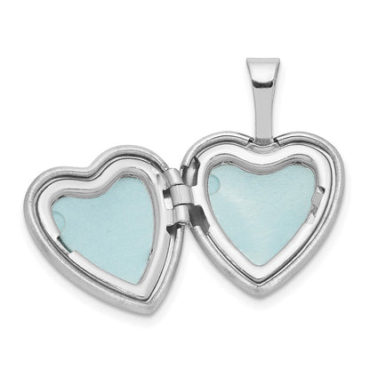 Sterling Silver Rhodium & Gold-Plated Diamond Angel 12mm Heart Locket