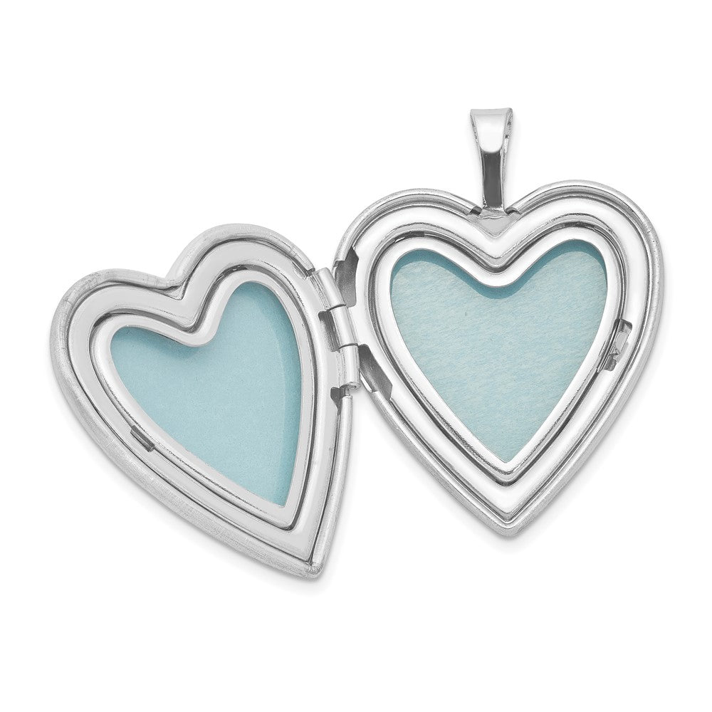 Sterling Silver Rhodium-Plated Enameled Flower Butterfly Heart Locket