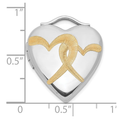 Sterling Silver & Gold-Plated 20mm Double Heart Locket