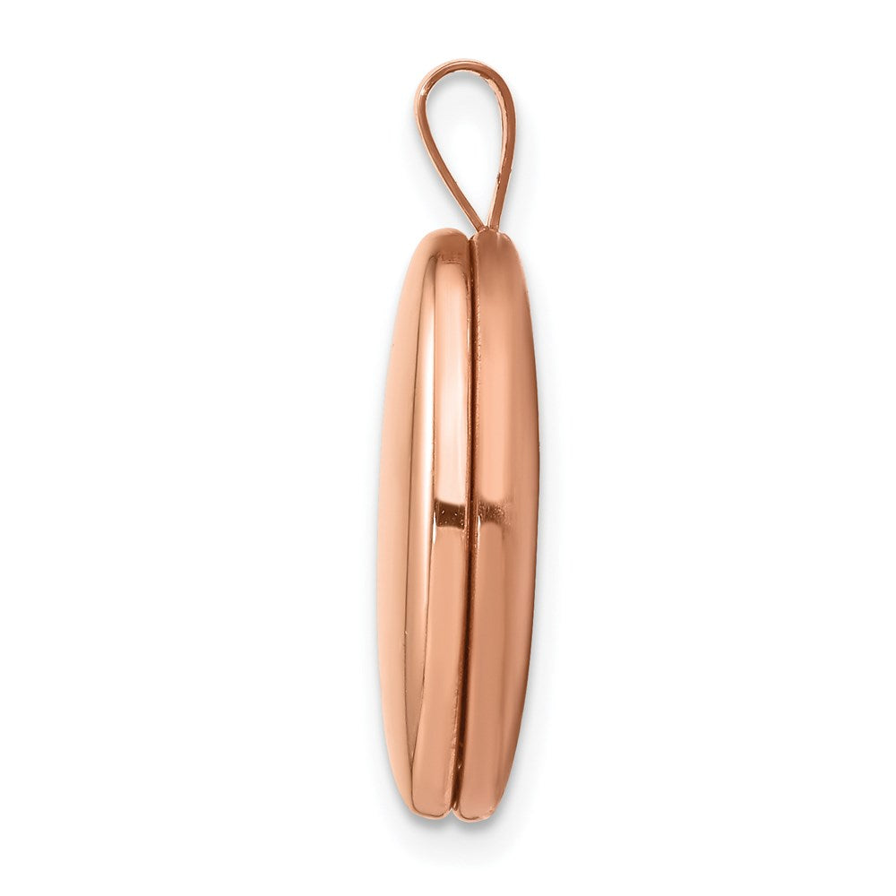 Sterling Silver Rose Gold-Plated 20mm Polished Oval Locket