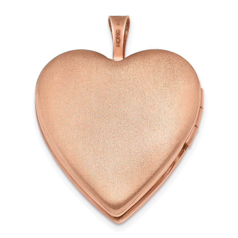 Sterling Silver Rose Gold-Plated 20mm Double Hearts Heart Locket