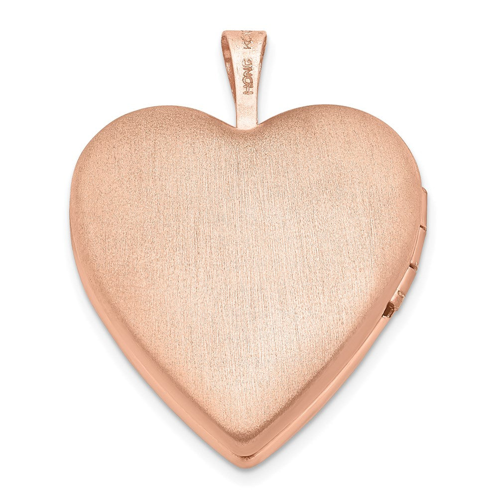 Sterling Silver Rose Gold-Plated Pol/Satin 20mm Forever In My Heart Locket