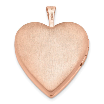 Sterling Silver Rose Gold-Plated Pol/Satin 20mm Forever In My Heart Locket