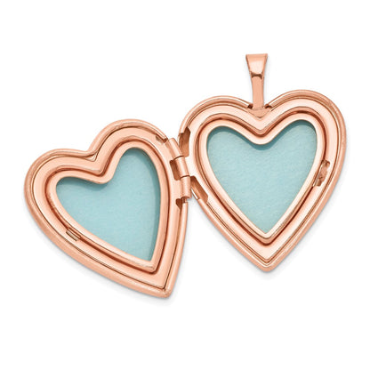 Sterling Silver Rose Gold-Plated Pol/Satin 20mm Forever In My Heart Locket