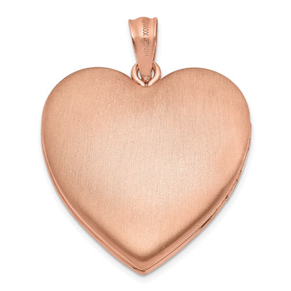 Sterling Silver Rose Gold-Plated 24mm Scrolled Heart Family Locket