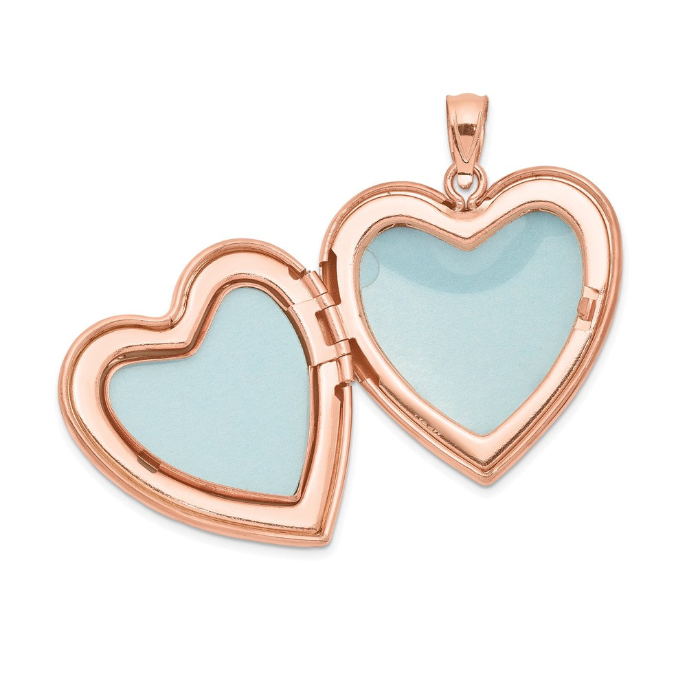 Sterling Silver Rose Gold-Plated 24mm Scrolled Heart Family Locket